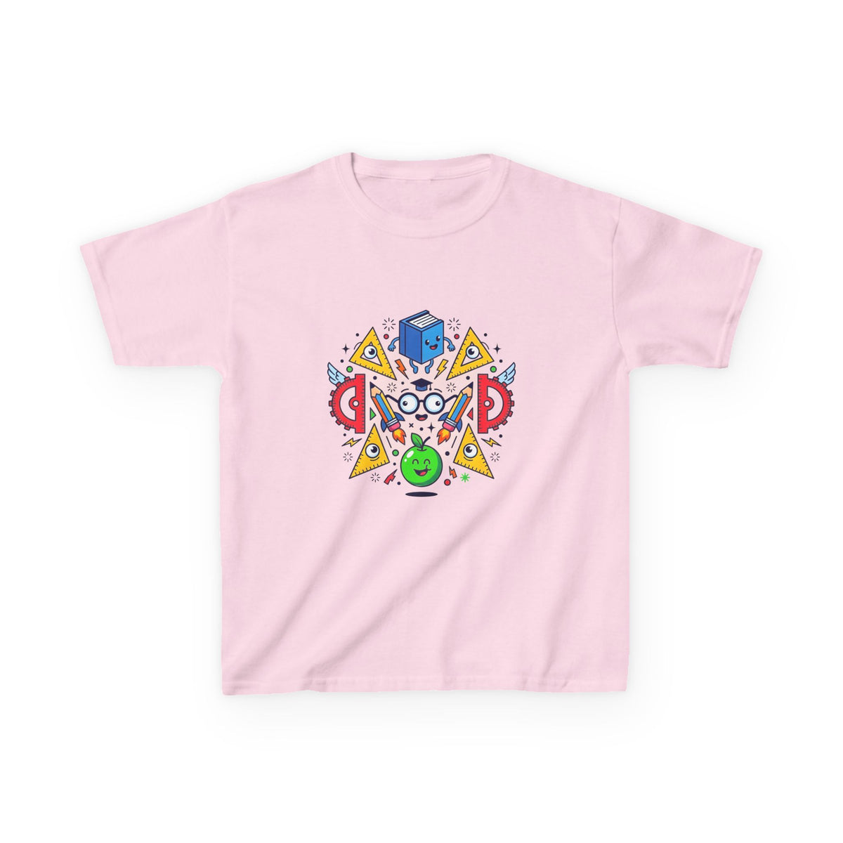Kids Tee - Cartoon School Supplies & Learning Design | Back to School