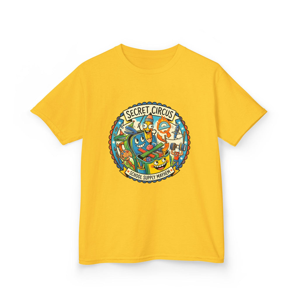 Kids Tee - Secret Circus School Supply Mayhem | Cartoon Fun