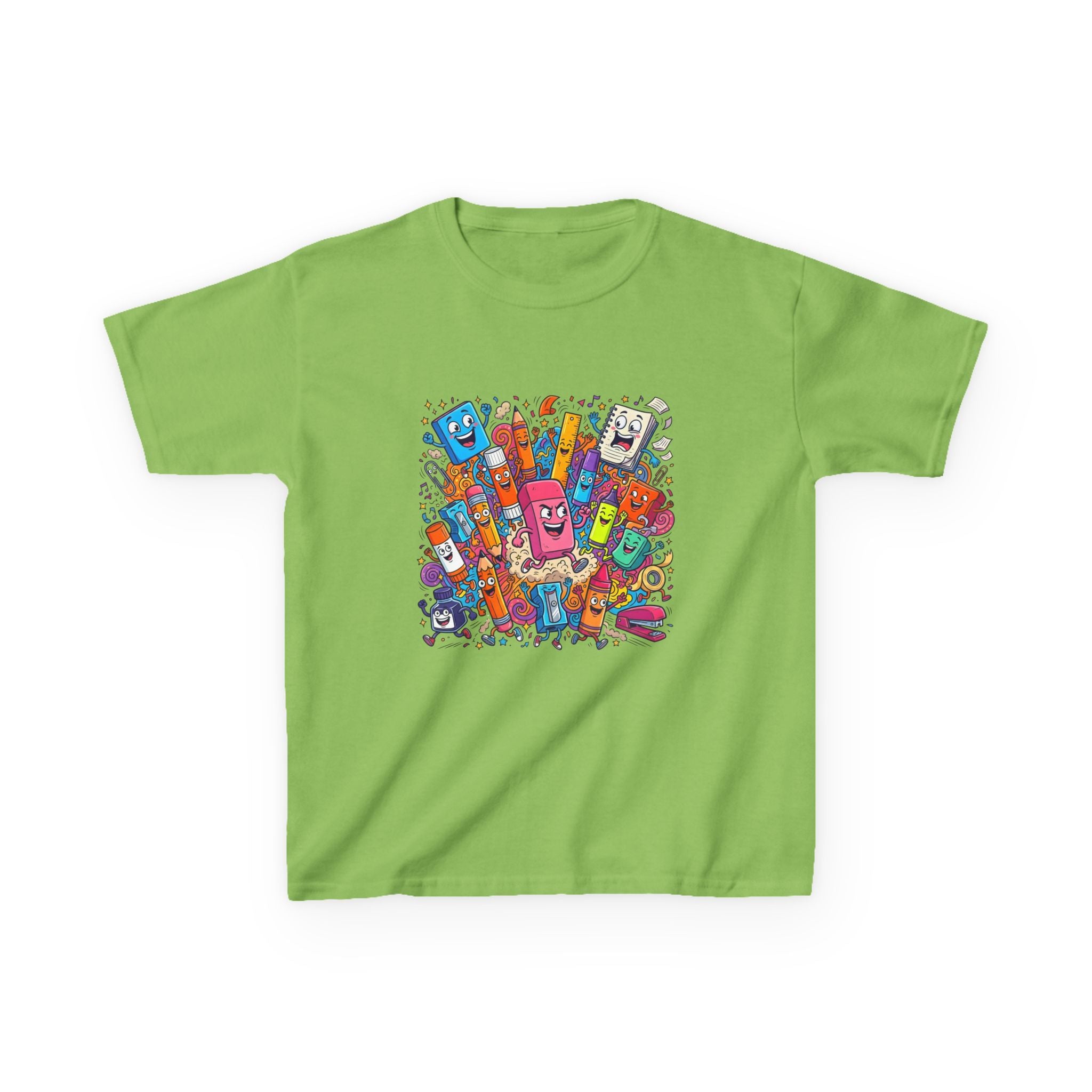 Kids T-Shirt - Cartoon School Supplies Doodle | Back to School