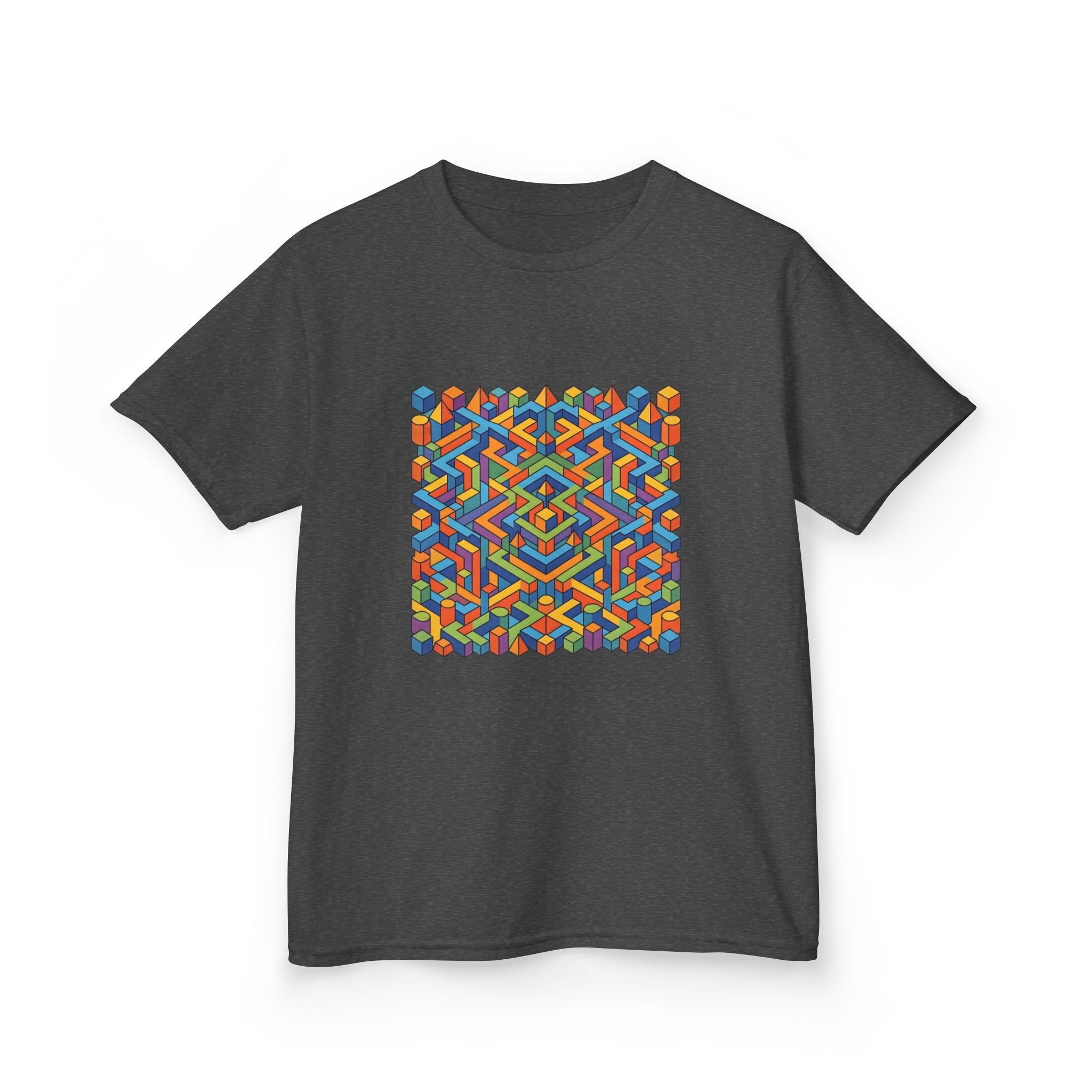 Kids T-Shirt - Colorful Isometric Optical Illusion Maze