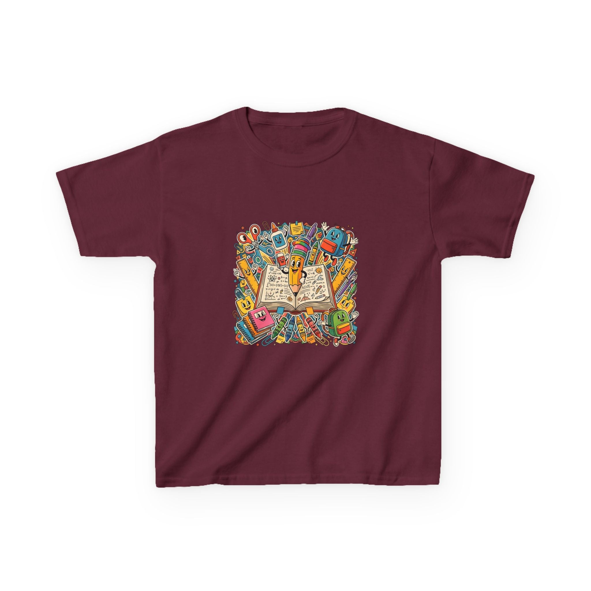 Kids Back to School Tee - Math Equations & School Supplies | 2026