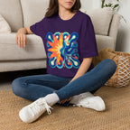 Abstract T-Shirt - Psychedelic Starburst Graphic Tee | Dynamic Blue
