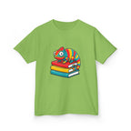 Kids T-Shirt - Whimsical Chameleon Reading Books | School Tee