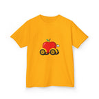 Kids T-Shirt - Apple On Wheels Graphic | Whimsical Fruit Car