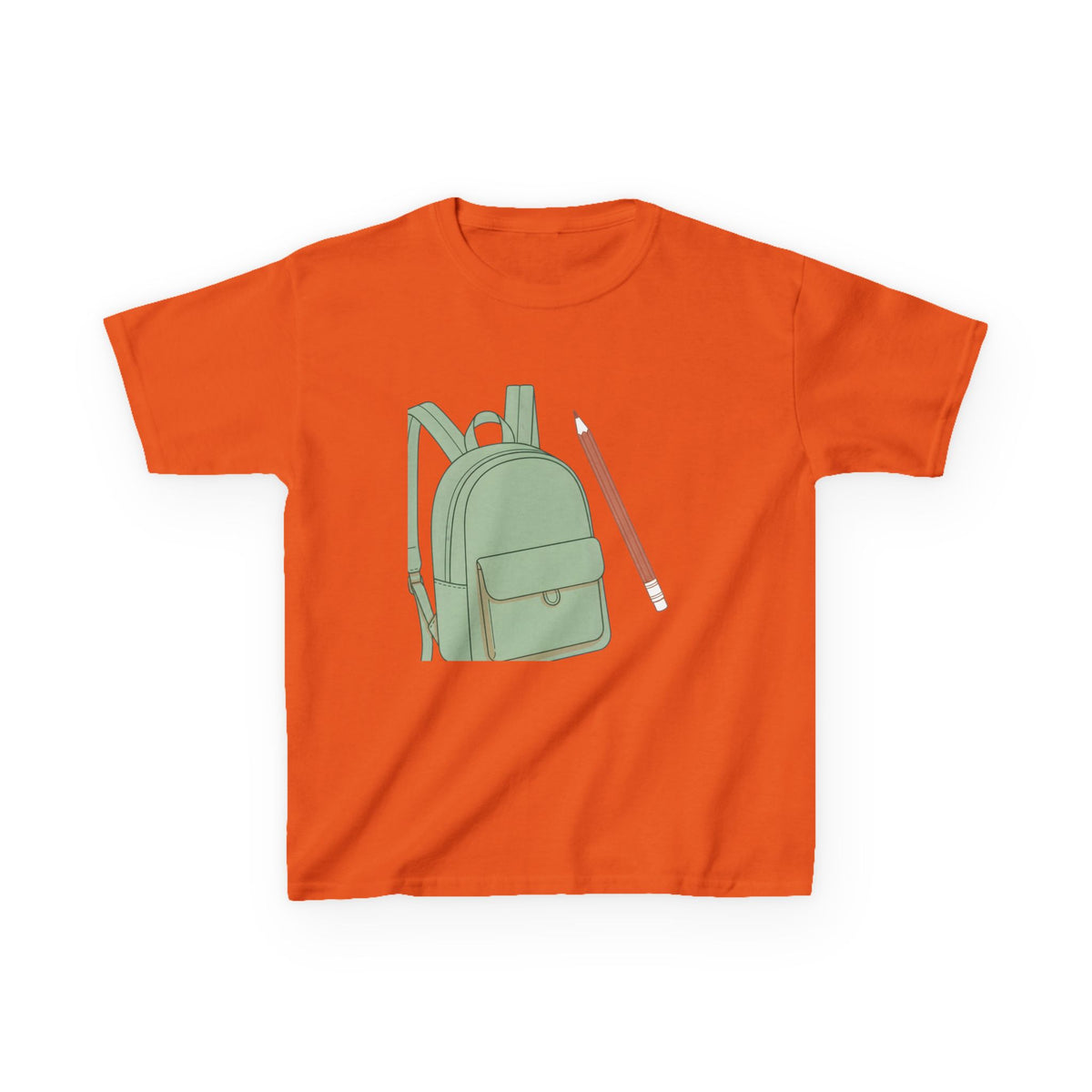 Kids Tee - Cartoon School Supplies Backpack Pencil | Back to School