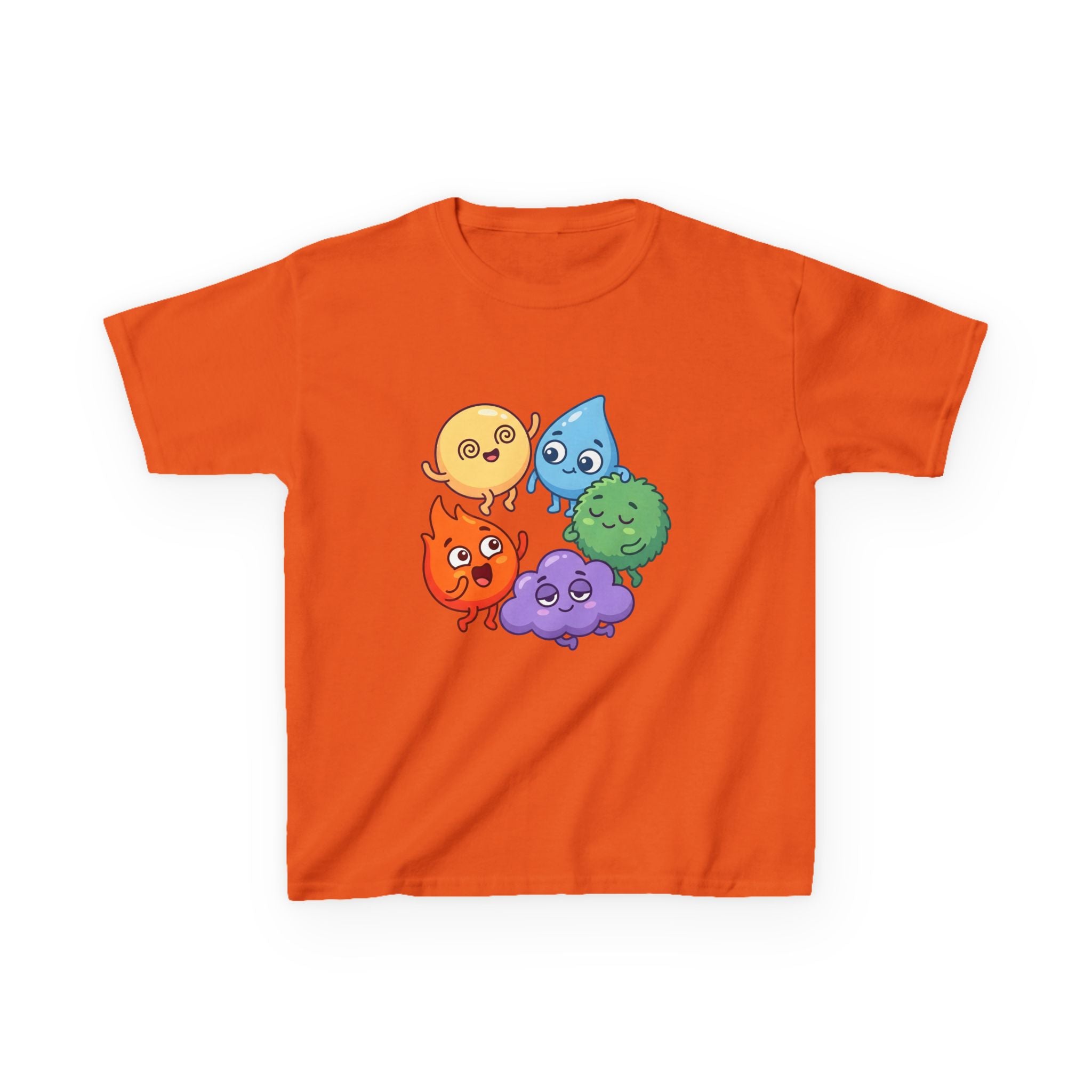 Kids Heavy Cotton Tee - Cute Whimsical Elemental Characters