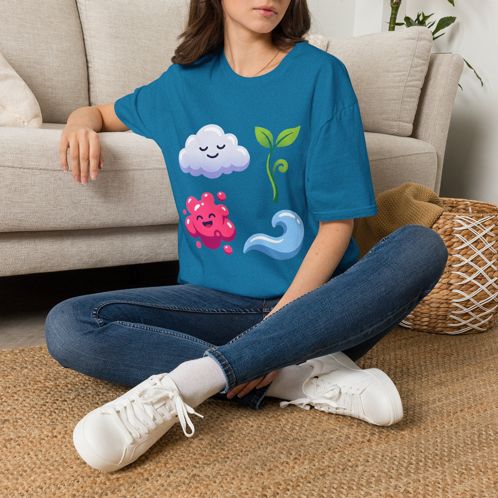 Cute Nature T-Shirt - Whimsical Cloud Sprout Wave Design | Unisex