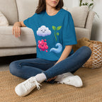 Cute Nature T-Shirt - Whimsical Cloud Sprout Wave Design | Unisex