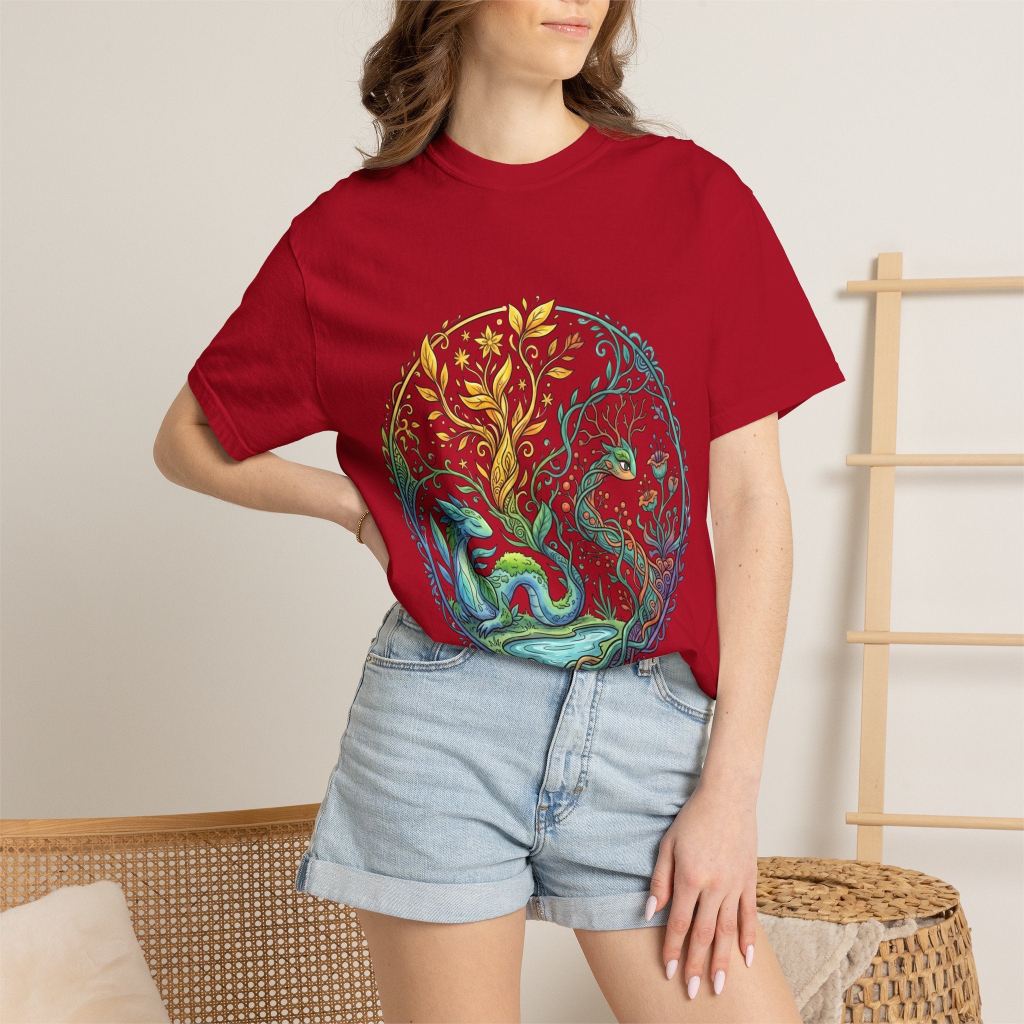 Elemental Dragon Tree T-Shirt - Mystical Nature Art | Comfort Colors