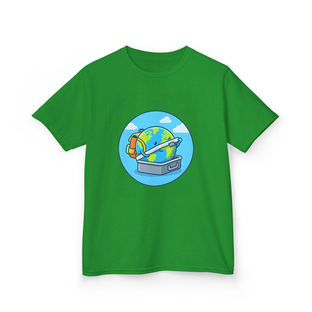 Kids Tee - Cute Earth Travel & School Cartoon Shirt | Adventure