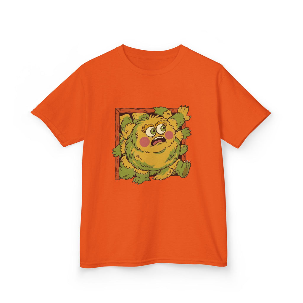 Kids Monster Tee - Whimsical Box Surprise Cartoon | Retro Colors