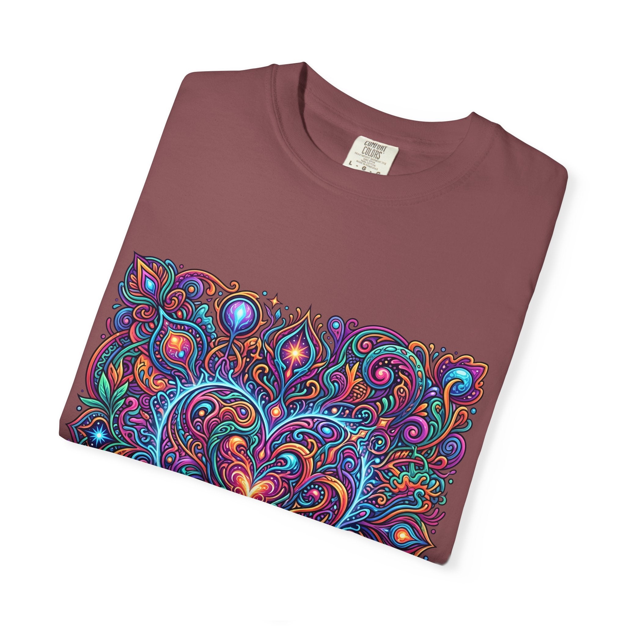 Unisex Garment-Dyed T-shirt - Cosmic Love | Psychedelic Heart Art