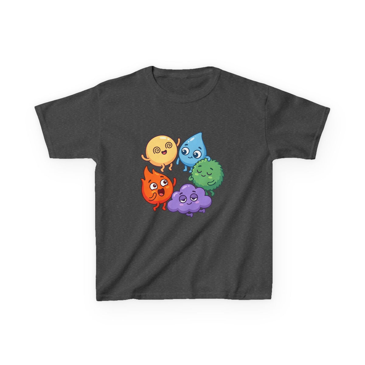 Kids Heavy Cotton Tee - Cute Whimsical Elemental Characters