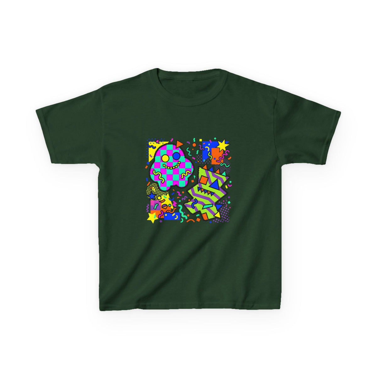 Kids Tee - Playful 90s Geometric Monsters | Retro Abstract