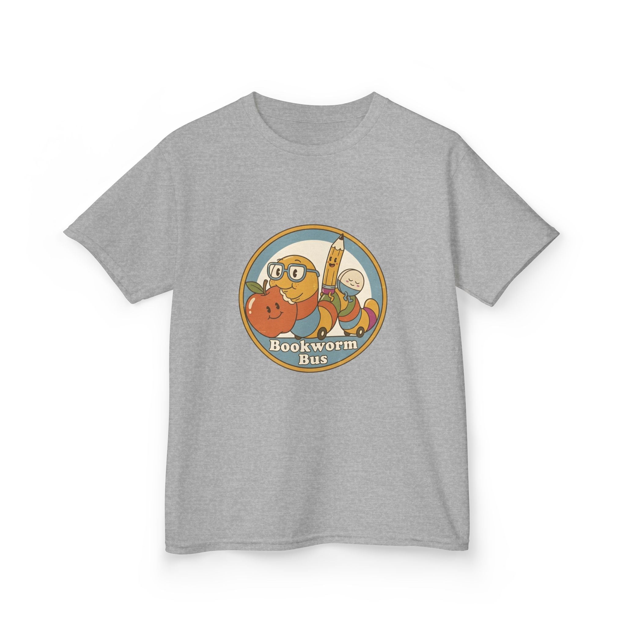 Kids Bookworm T-Shirt - School Bus | Educational Learning