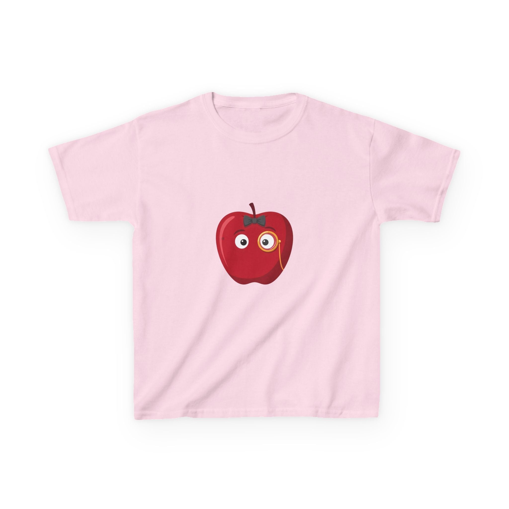 Kids Heavy Cotton Tee - Whimsical Monocle Apple Character