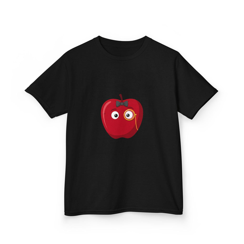 Kids Heavy Cotton Tee - Whimsical Monocle Apple Character