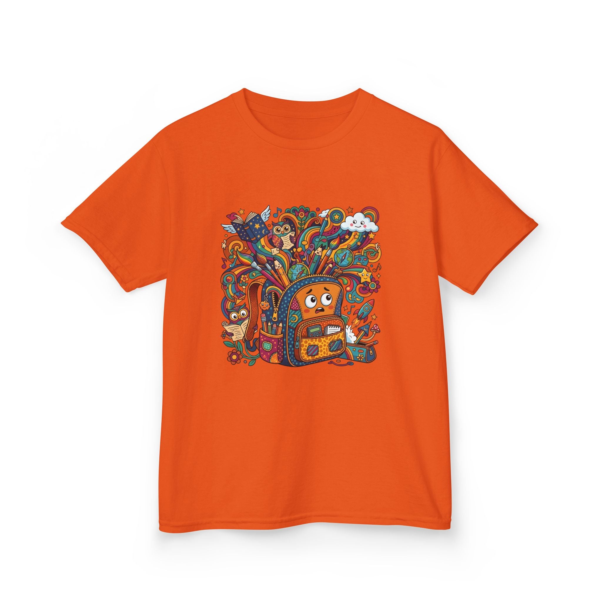 Kids Tee - Whimsical School Owl & Backpack | Back to School 2026