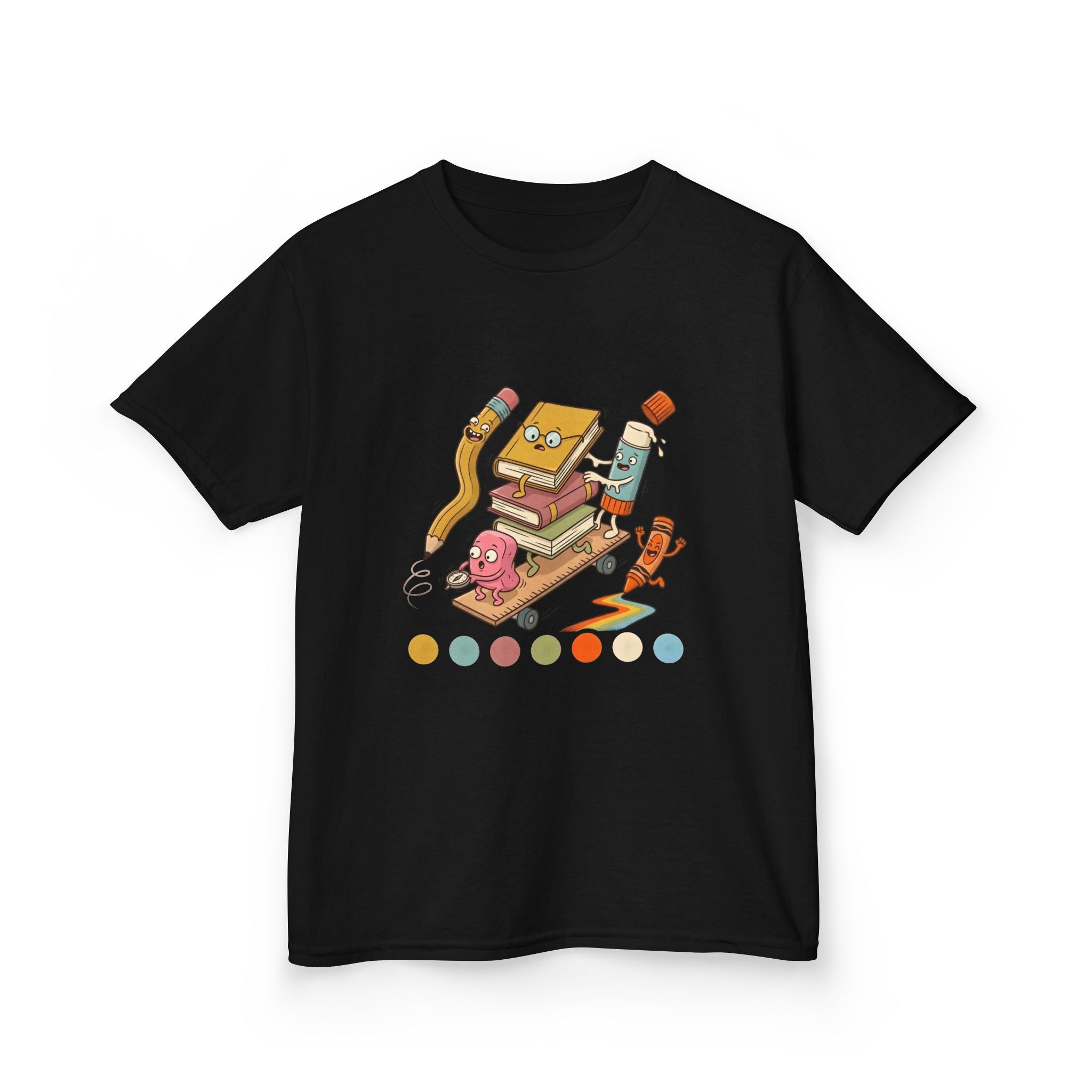Kids T-Shirt - Cute Cartoon School Supplies | Back to School 2026