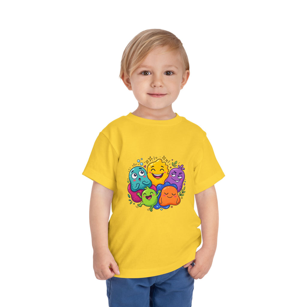 Toddler Monster Tee - Cute Happy Colorful Cartoon Kids Shirt