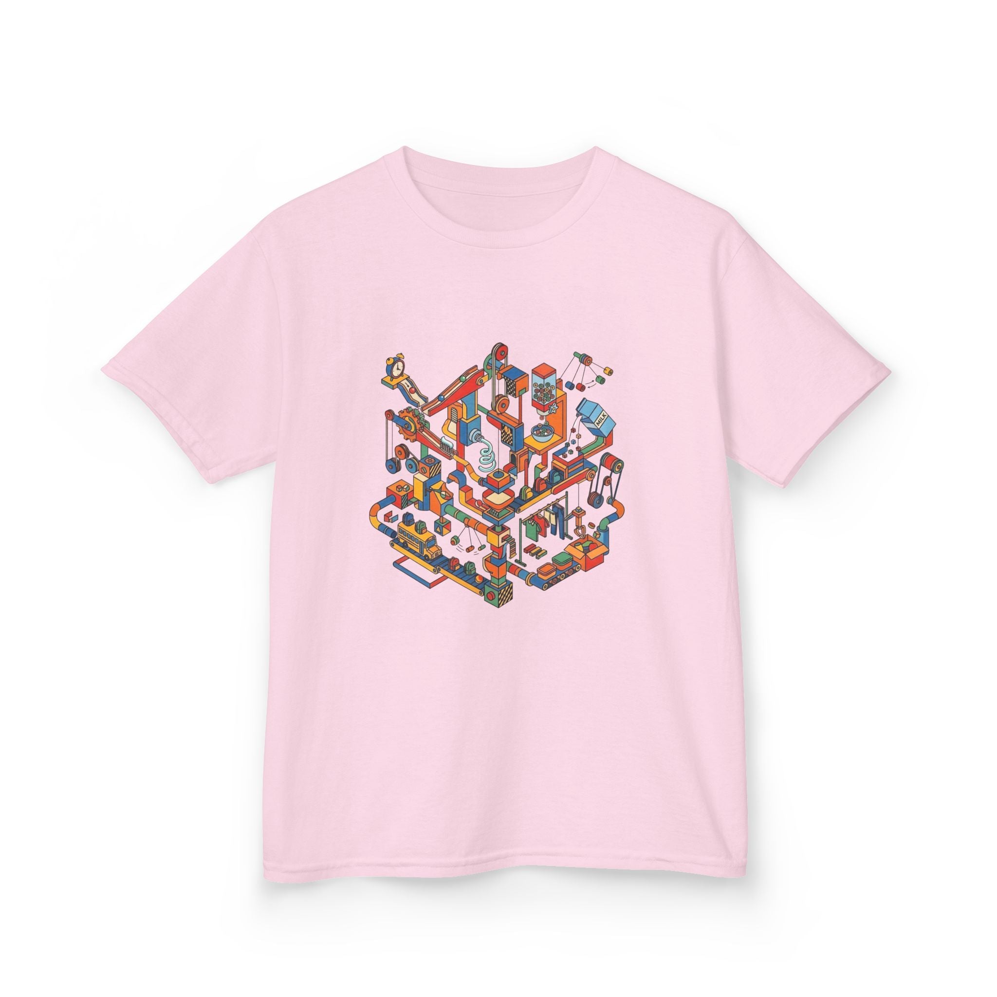 Kids Daily Routine T-Shirt - Whimsical Cartoon Machine