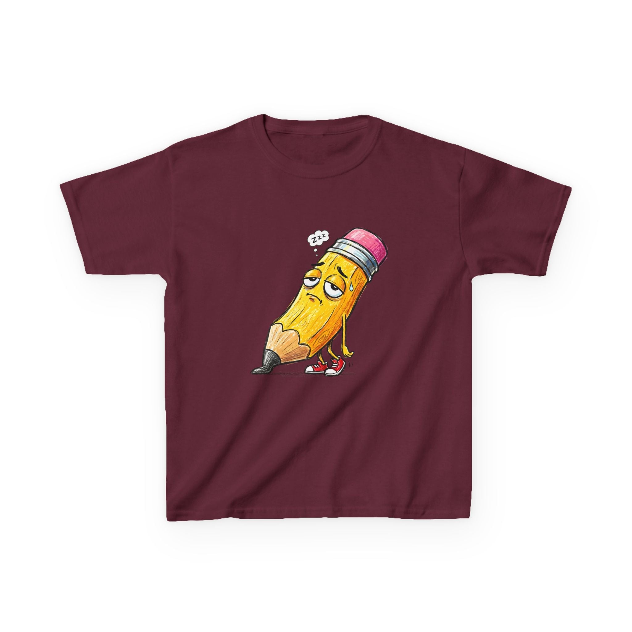Kids T-Shirt - Tired Pencil Zzz Cartoon | Funny Back to School