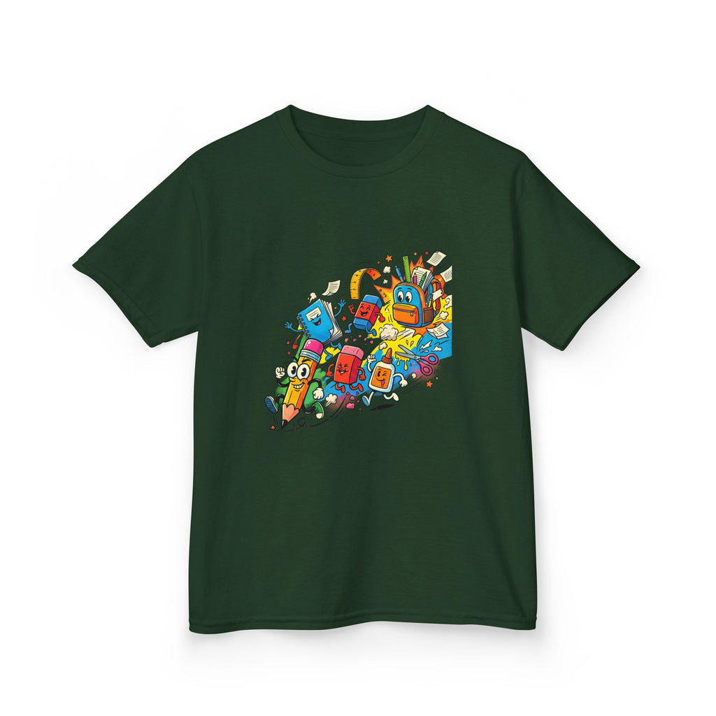 Kids Back to School 2026 Tee - Cartoon School Supplies