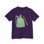 Kids Tee - Cartoon School Supplies Backpack Pencil | Back to School
