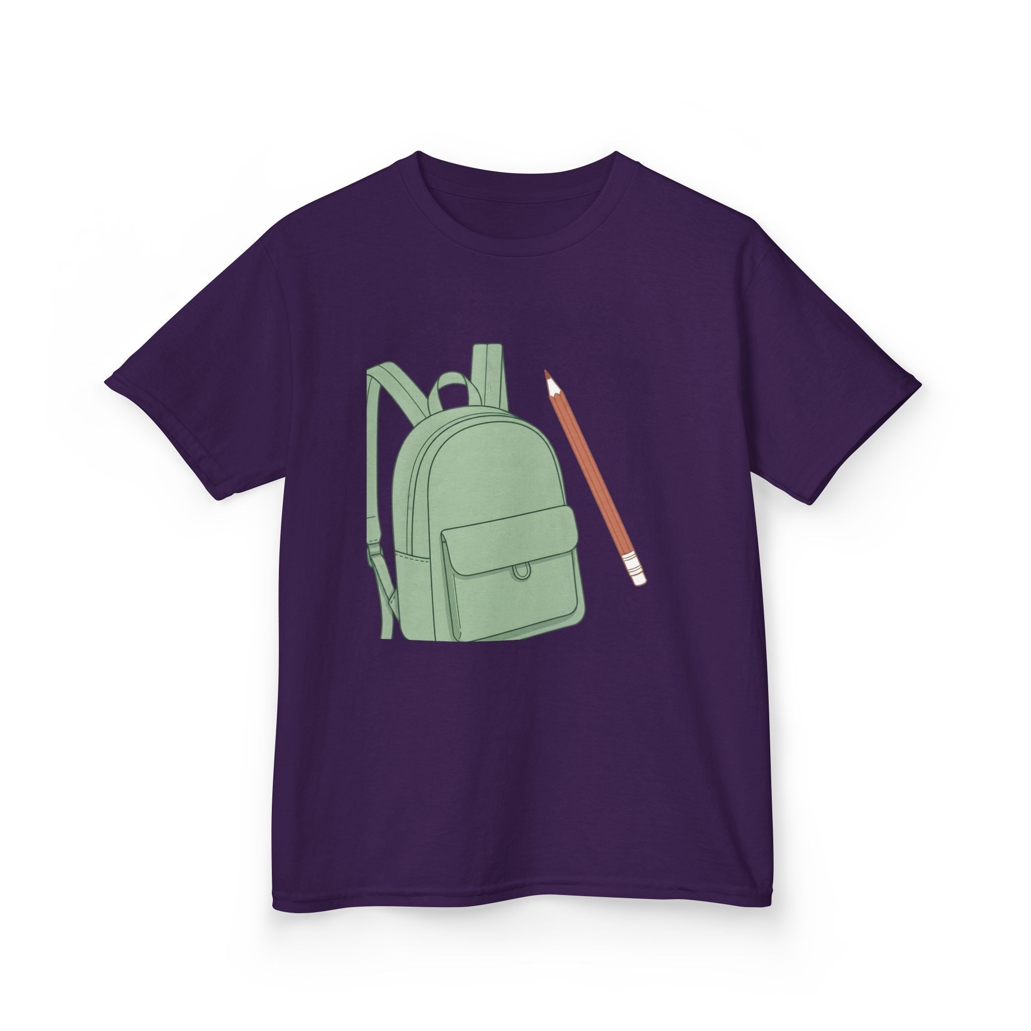 Kids Tee - Cartoon School Supplies Backpack Pencil | Back to School