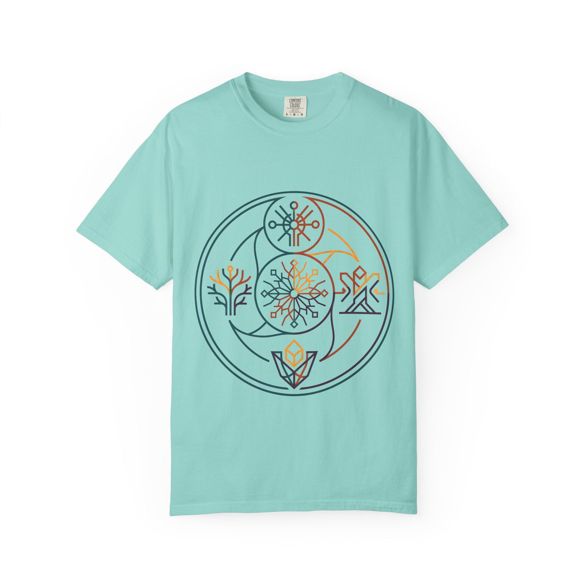 Unisex Garment-Dyed T-Shirt - Minimalist Geometric Nature Art