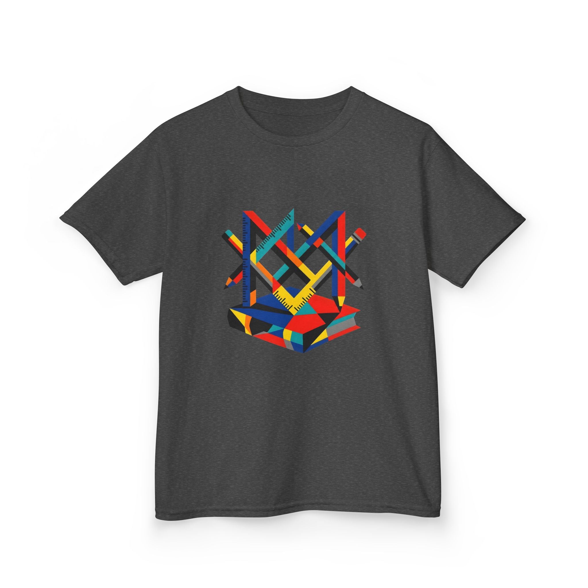 Kids Tee - Bauhaus Geometric Design Tools Graphic | Primary Colors