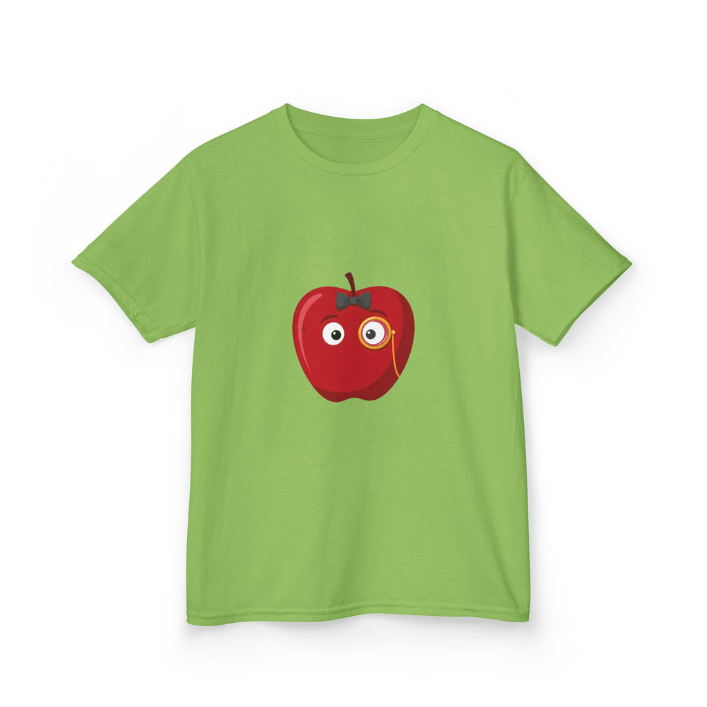 Kids Heavy Cotton Tee - Whimsical Monocle Apple Character