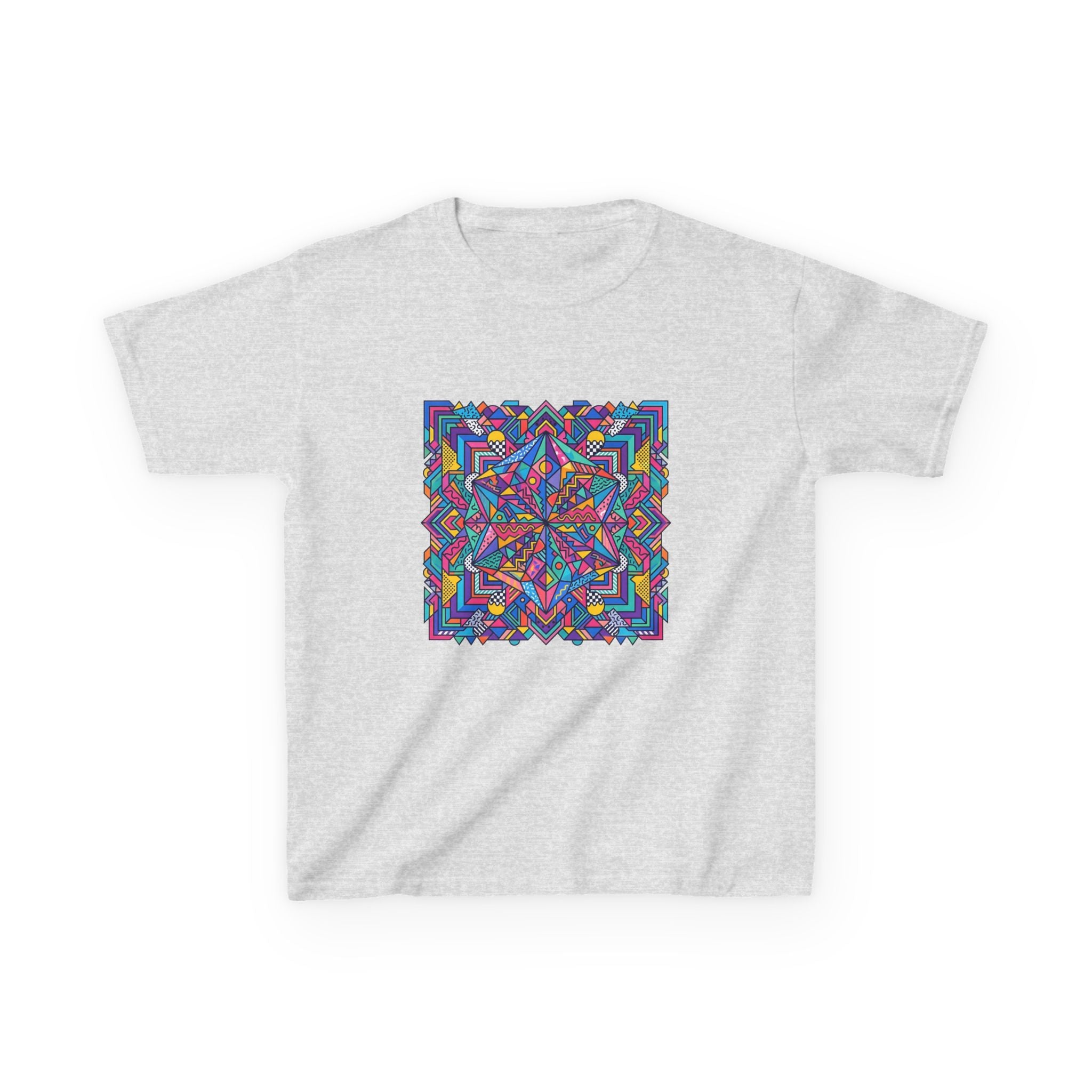 Kids Tee - Retro Geometric Kaleidoscope Abstract | 90s Aesthetic Top