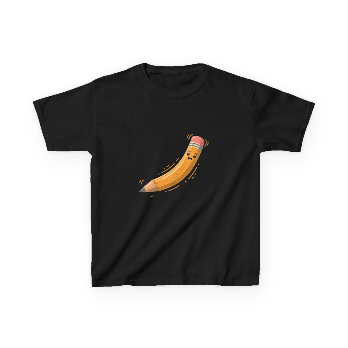 Kids Heavy Cotton Tee - Happy Animated Pencil School Supply | Back to