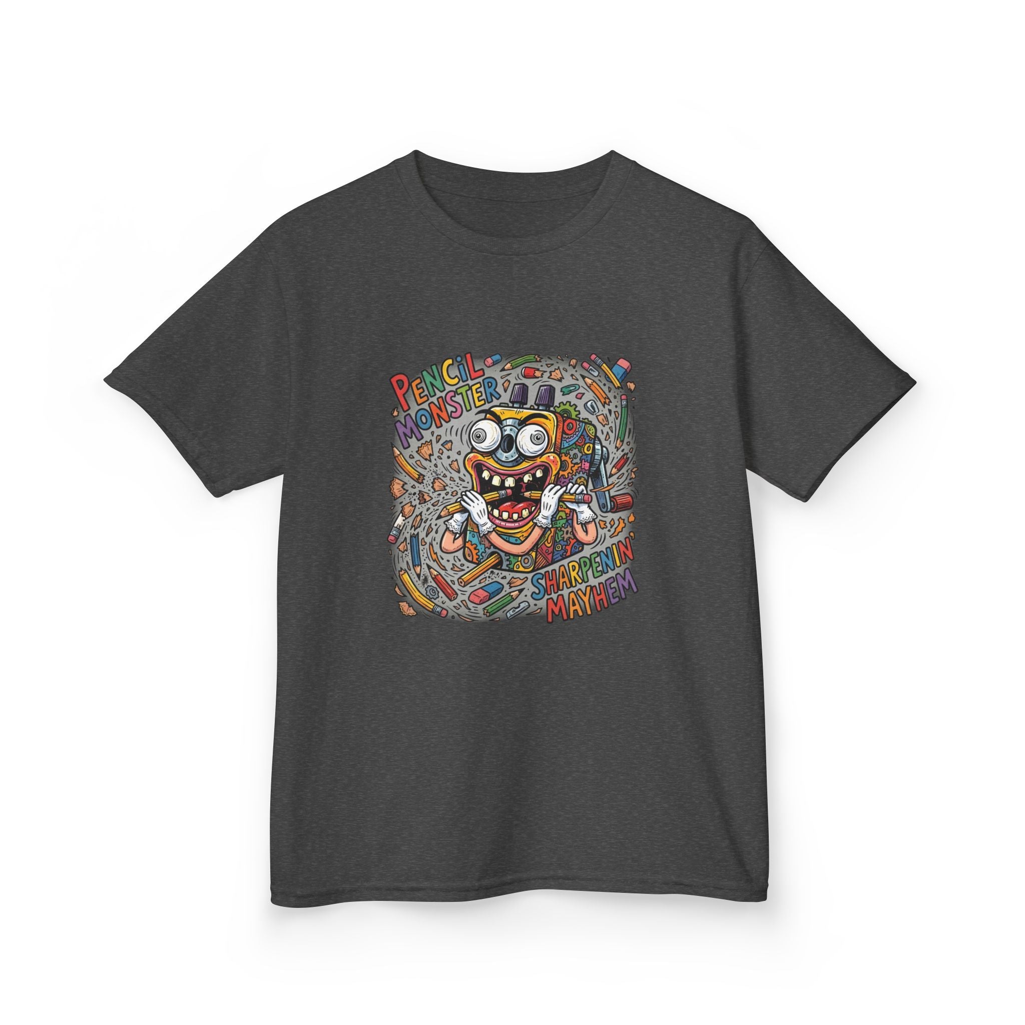 Kids Tee - Pencil Monster "Sharpenin' Mayhem" Cartoon | School