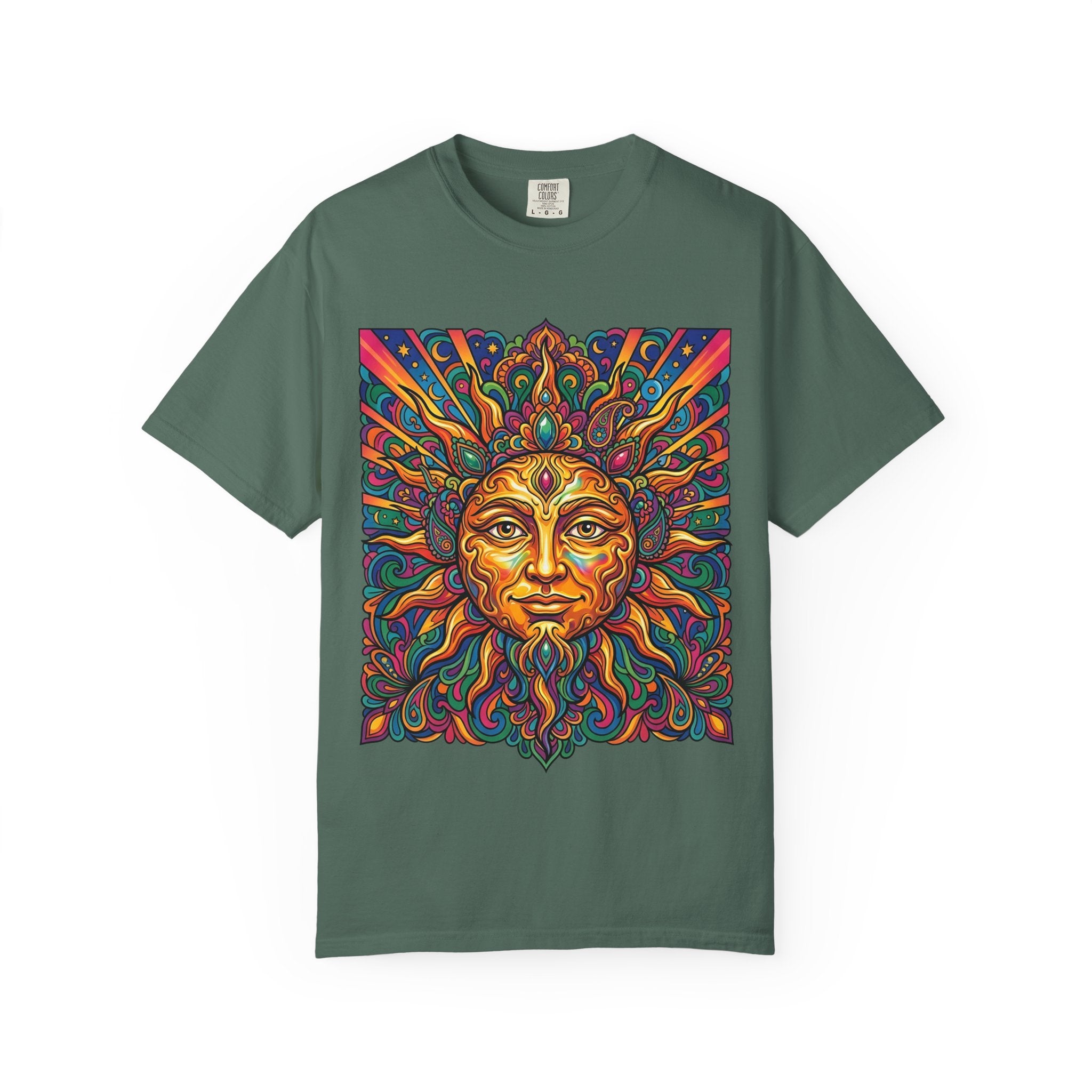 Unisex T-shirt - Psychedelic Sun Boho | Comfort Colors Garment-Dyed