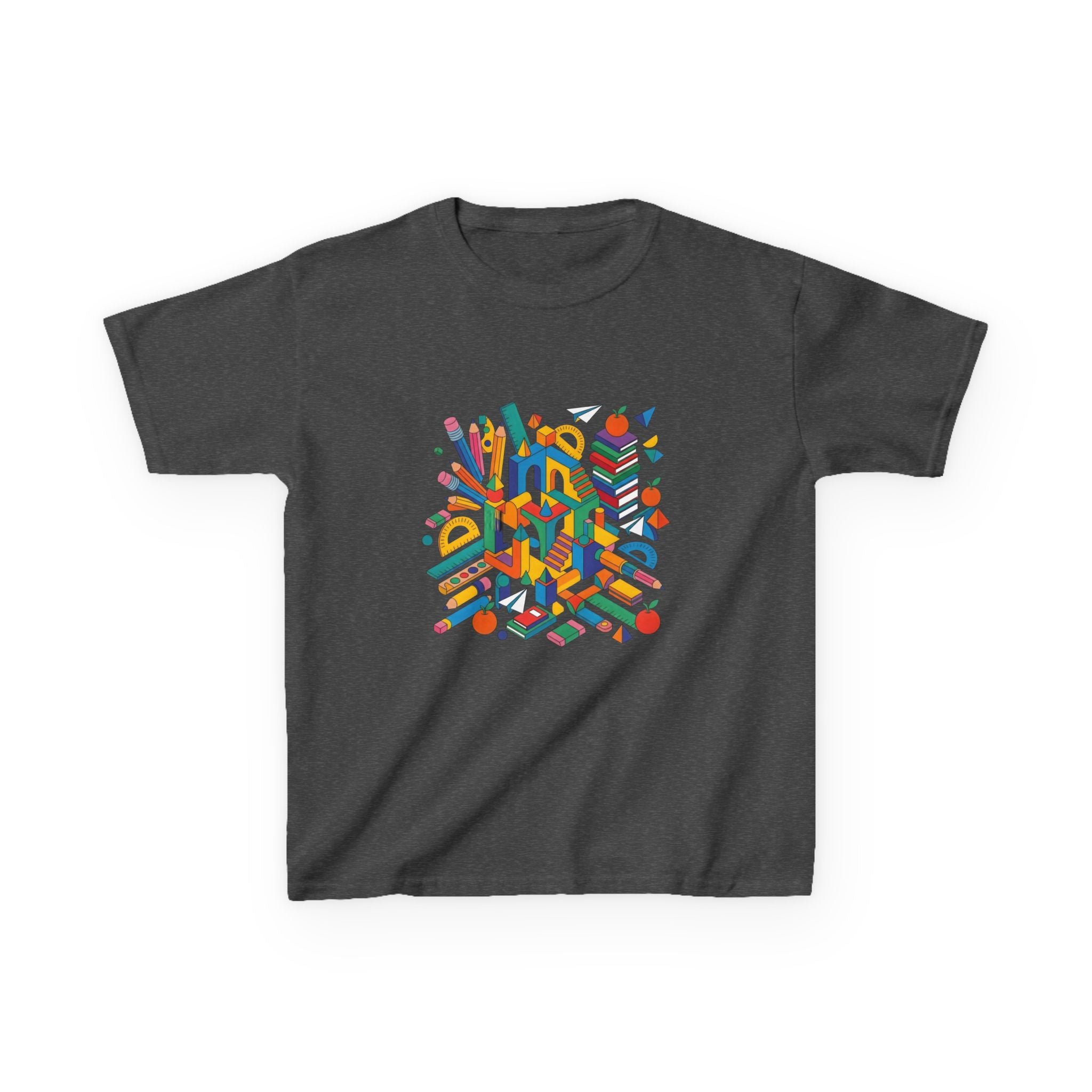 Kids T-Shirt - Abstract Geometric School Supplies | Back to School