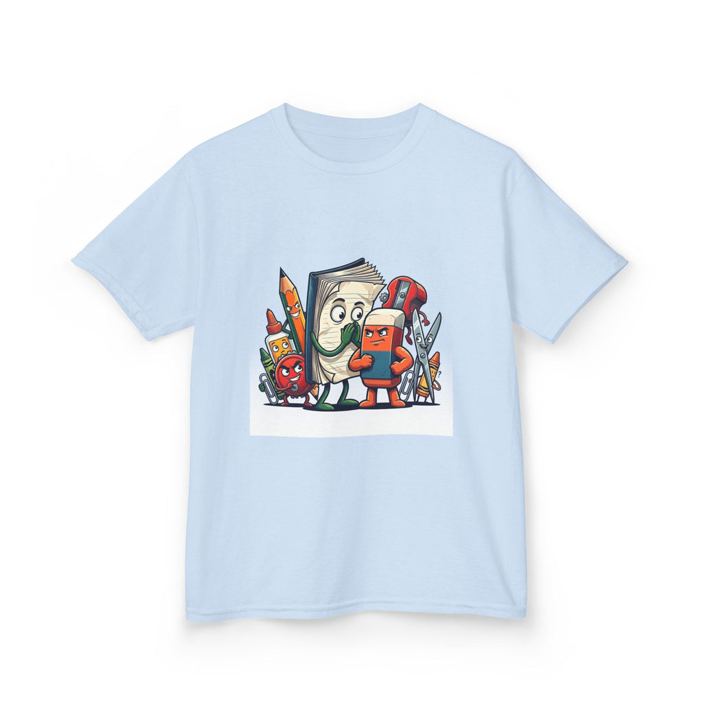 Kids Cartoon T-Shirt - Mischievous School Supplies & Stationery