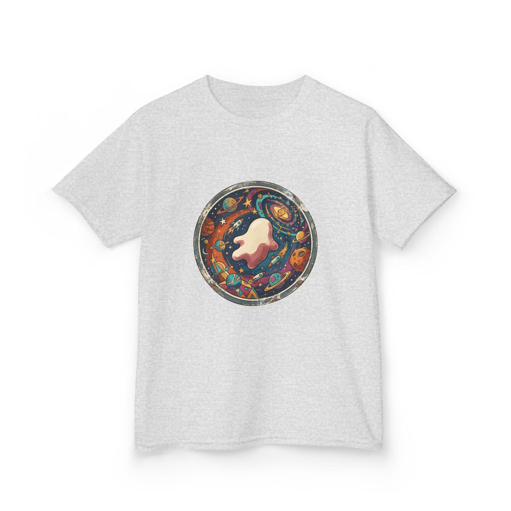 Kids T-Shirt - Whimsical Space Ghost & Planets | Retro Adventure