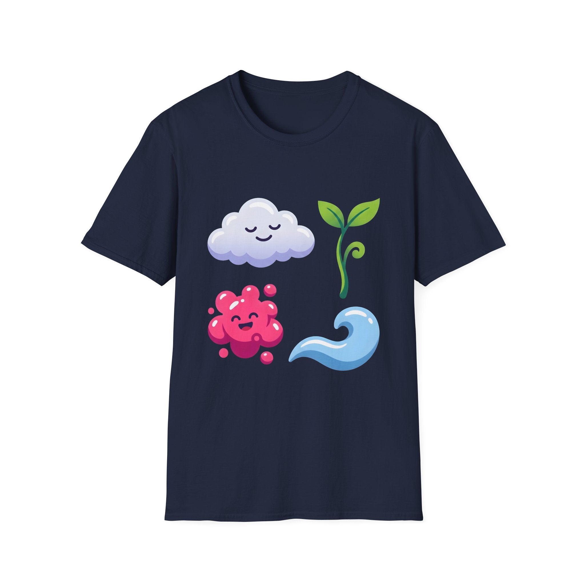 Cute Nature T-Shirt - Whimsical Cloud Sprout Wave Design | Unisex