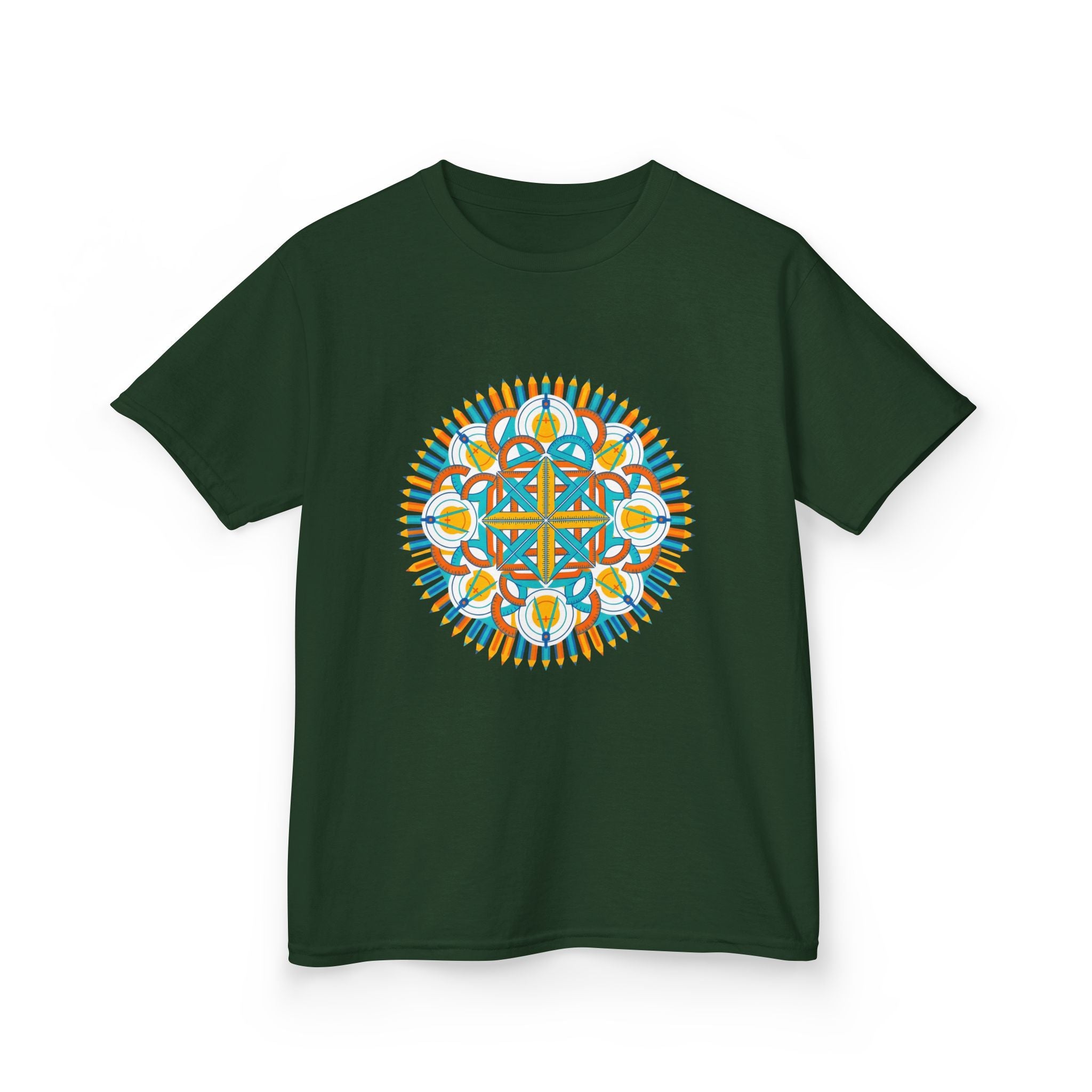 Kids T-Shirt - Math & Drafting Tools Mandala | STEM