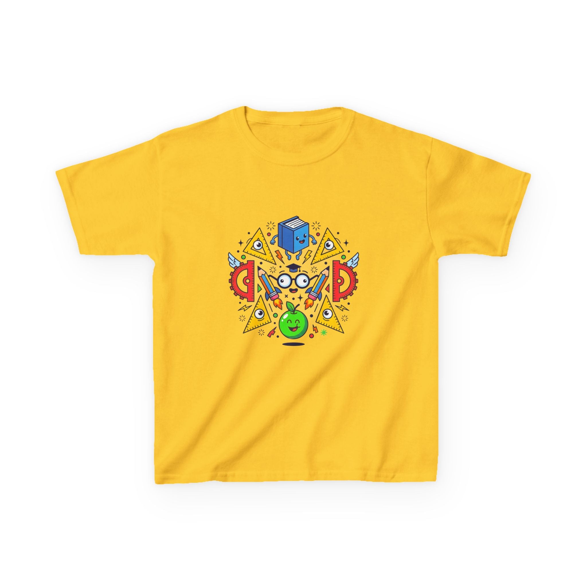 Kids Tee - Cartoon School Supplies & Learning Design | Back to School
