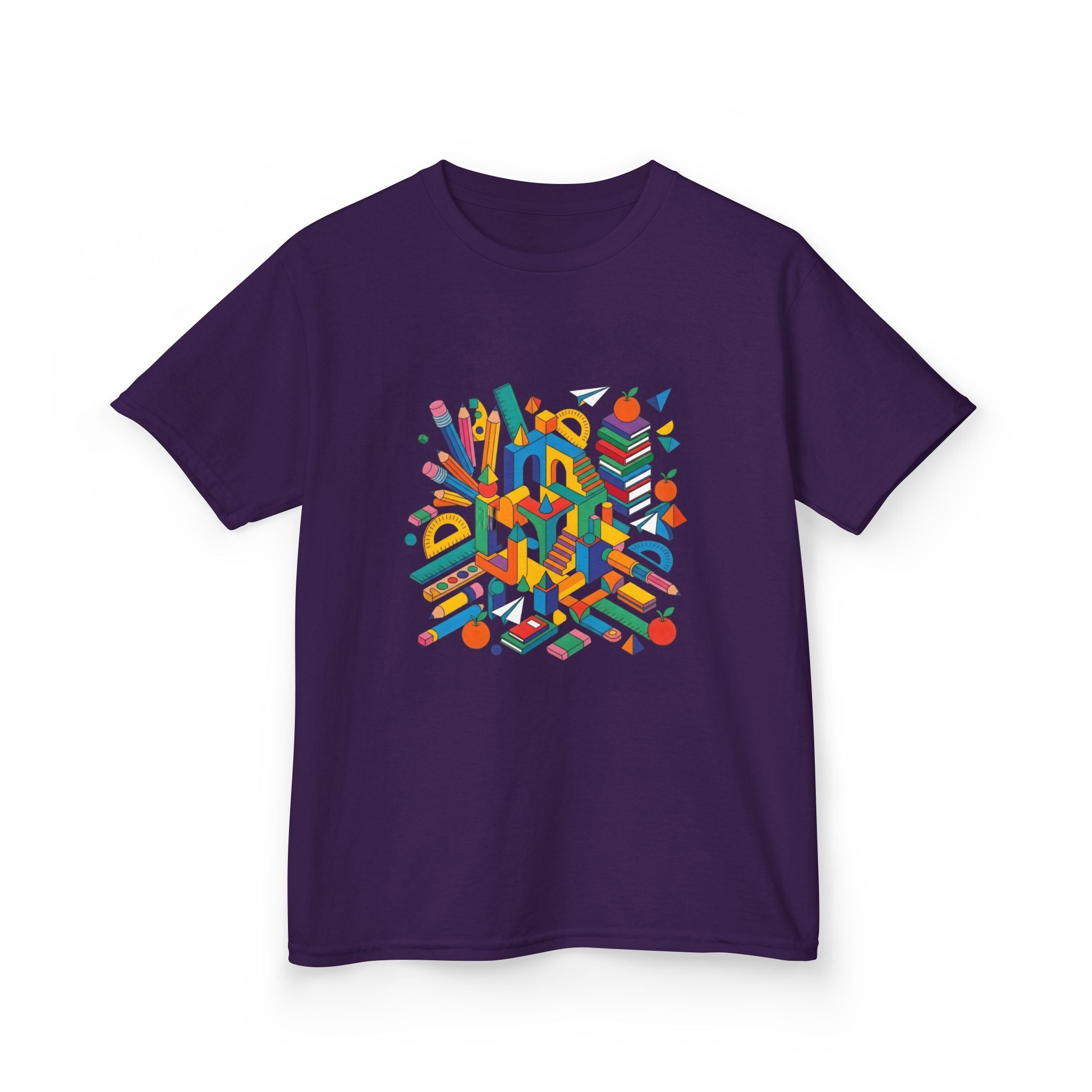 Kids T-Shirt - Abstract Geometric School Supplies | Back to School