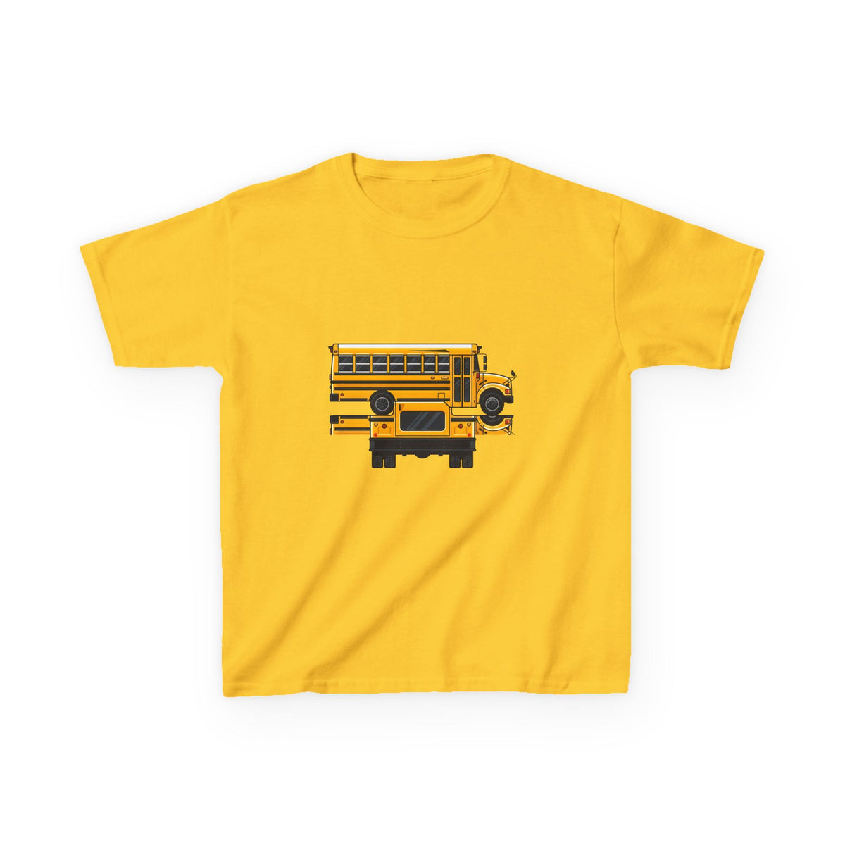 Kids School Bus T-Shirt - Cute Cartoon Reflection | Back to School