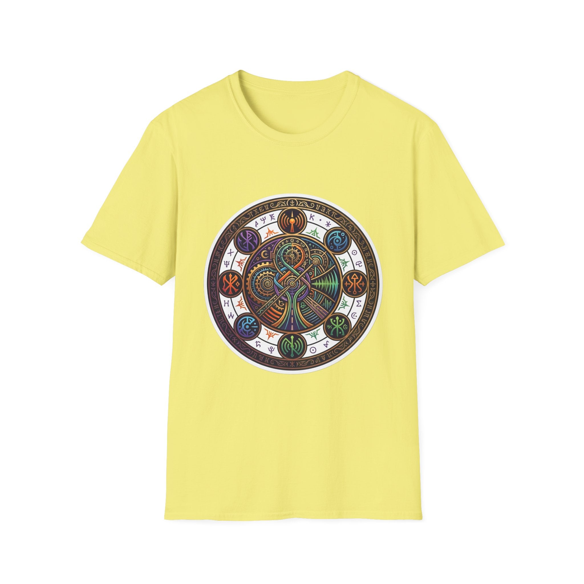 Unisex Steampunk T-Shirt - Ornate Mystical Mandala & Gears