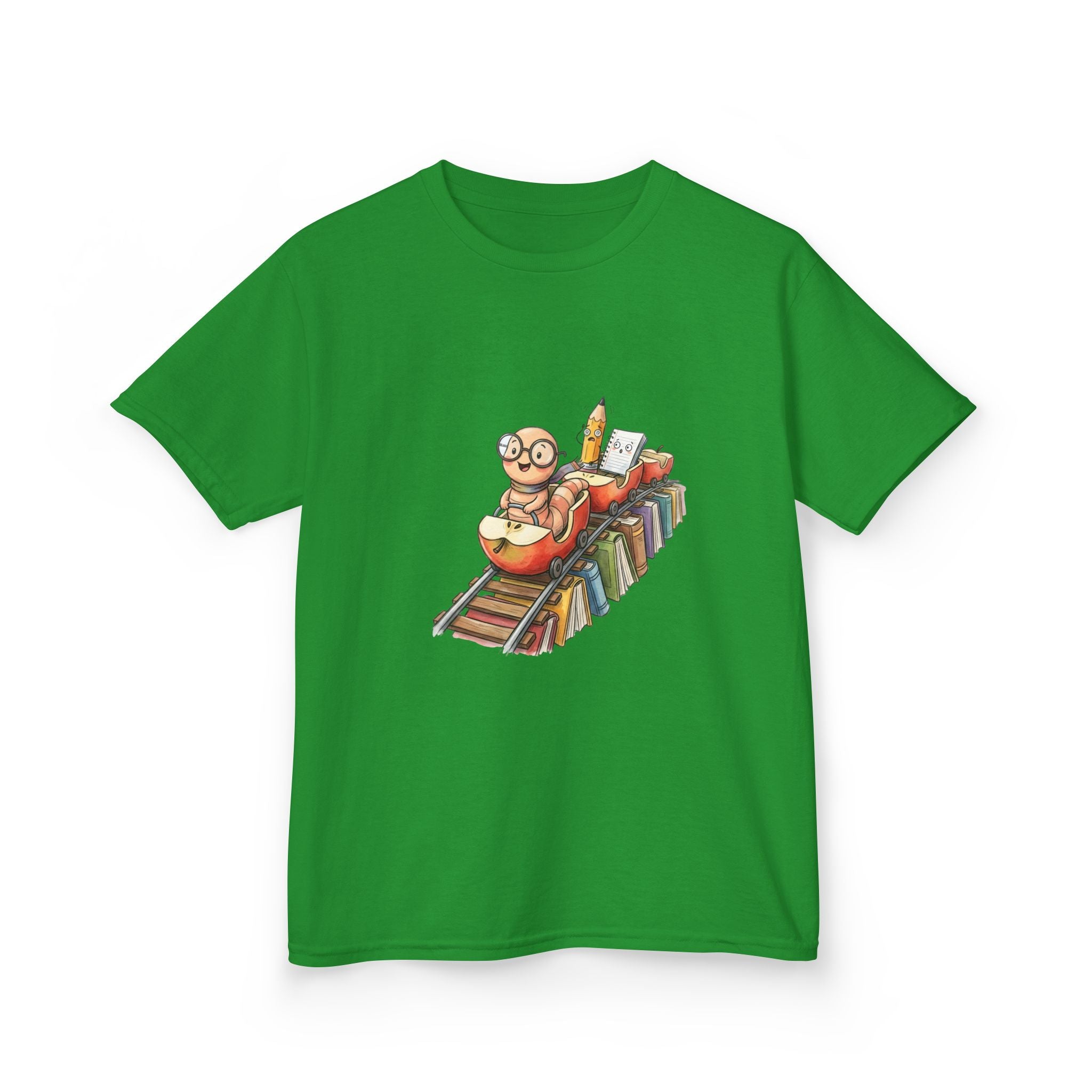 Kids Learning Train Tee - Whimsical Bookworm Education Shirt