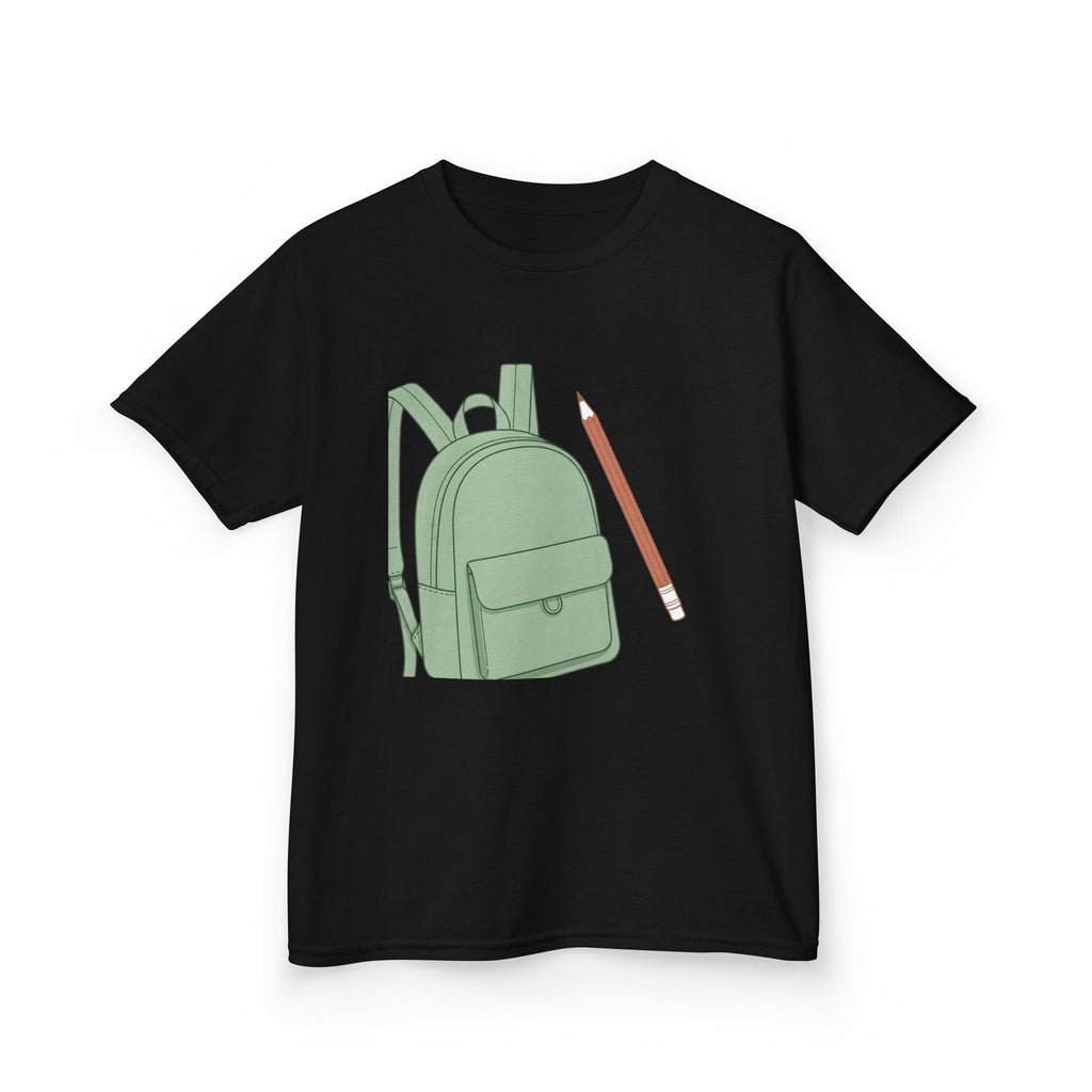 Kids Tee - Cartoon School Supplies Backpack Pencil | Back to School