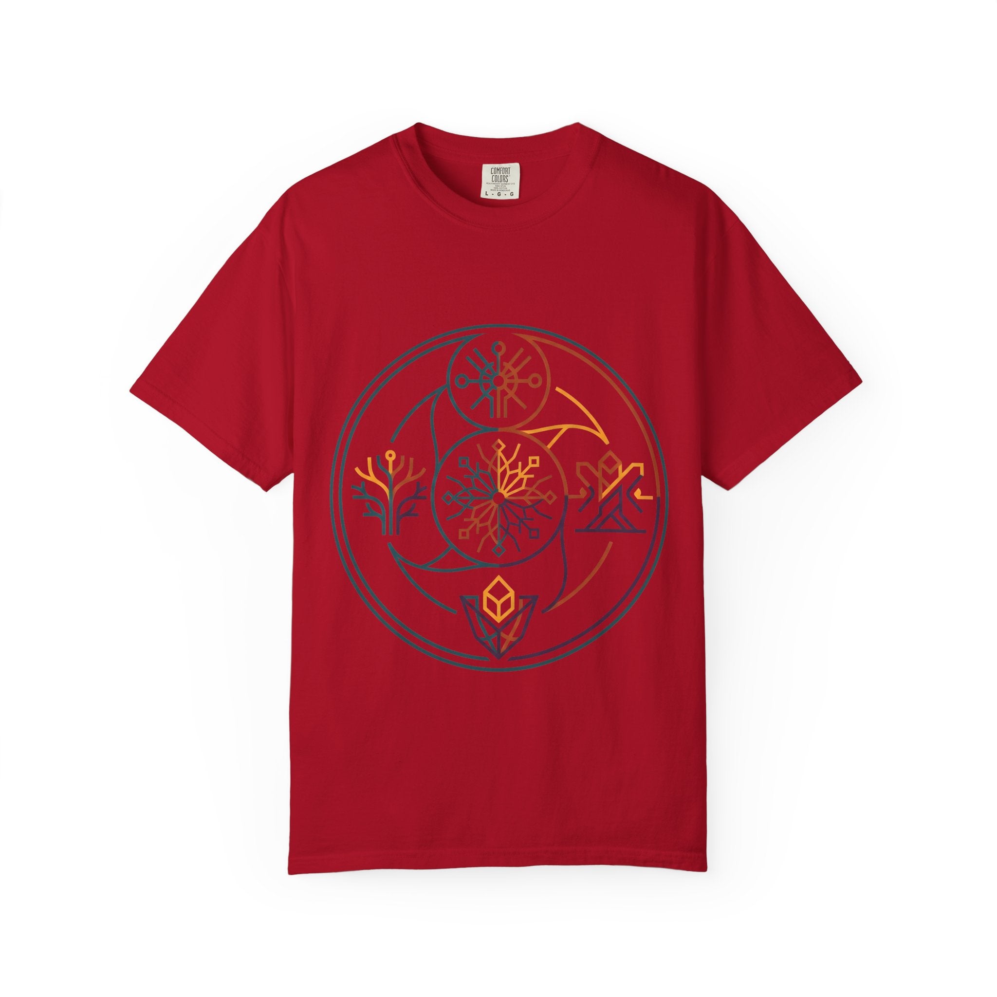 Unisex Garment-Dyed T-Shirt - Minimalist Geometric Nature Art