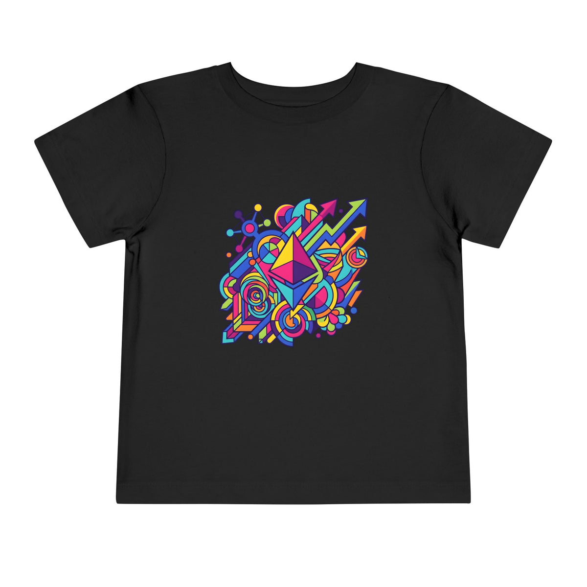 Toddler Crypto Shirt - Neon Geometric Digital Art | Blockchain Kids