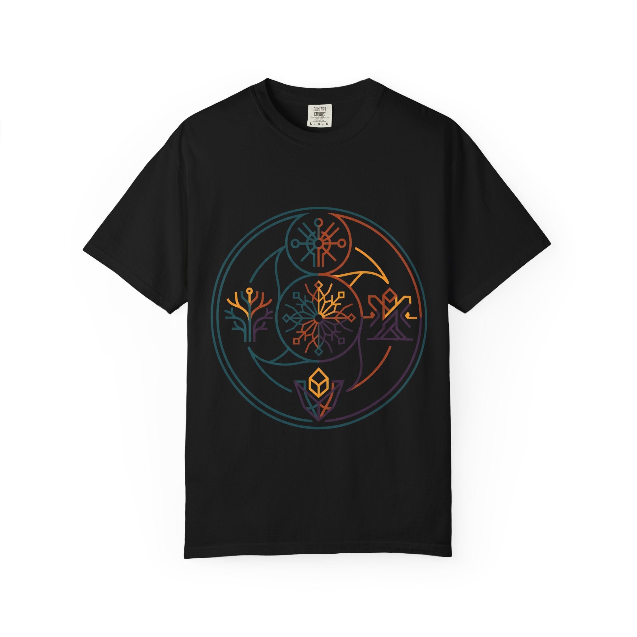 Unisex Garment-Dyed T-Shirt - Minimalist Geometric Nature Art